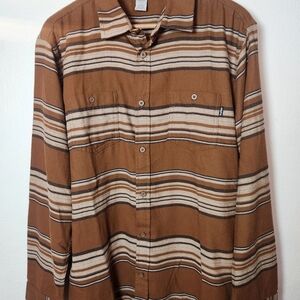 Hurley‎ Brown and Tan Striped Shirt